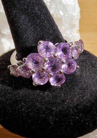 Sterling Silver Amethyst Flower Ring image 0